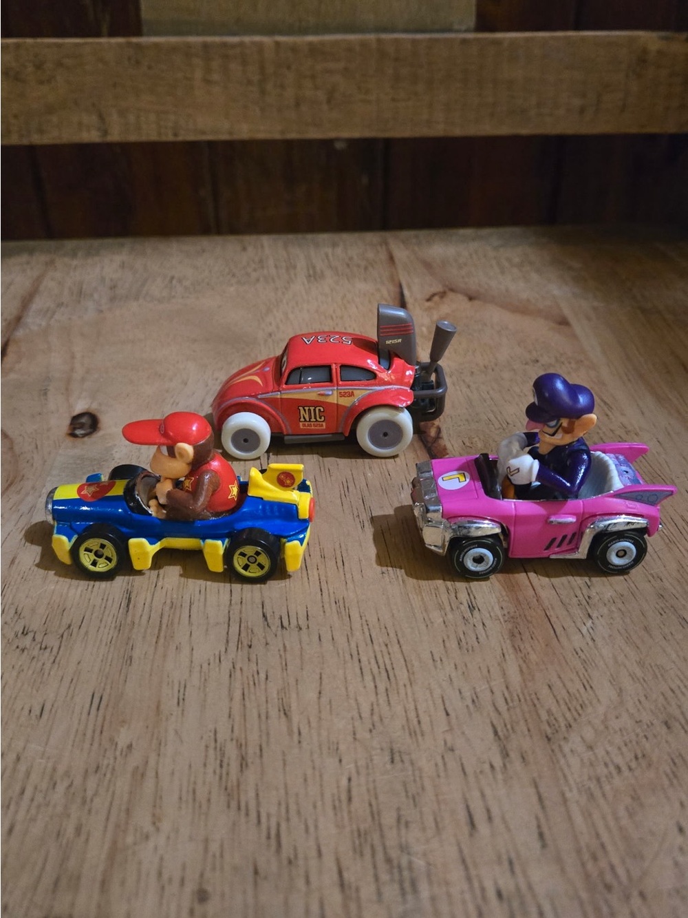 Vintage Donkey Kong racers Kids Die-Cast Racing Car Toy Set - Red, Blue, Pink